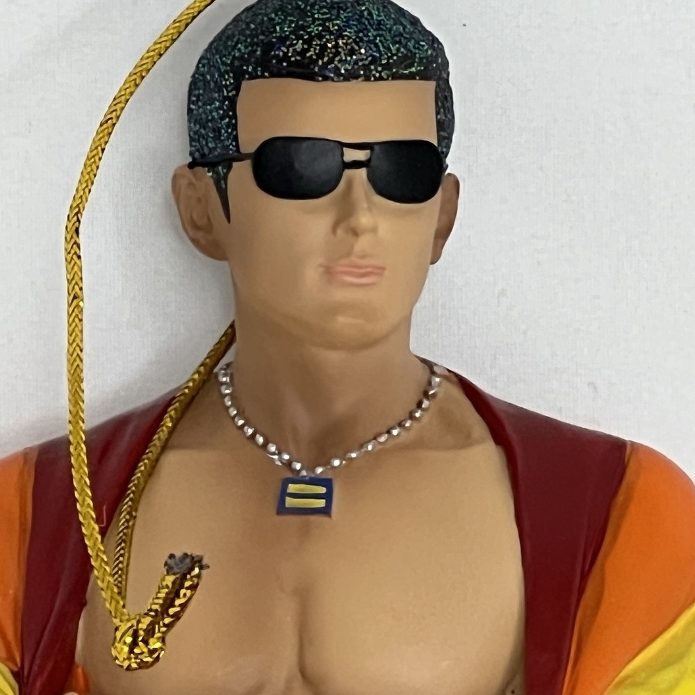 Gay Pride Merman with Rainbow Flag‎ Christmas Ornament 5590826 - Picture 2 of 7